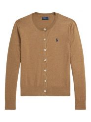 Polo Ralph Lauren Kardigan 211971871007 Beżowy Slim Fit. Brązowe kardigany damskie Polo Ralph Lauren, l, bez wzorów, z bawełny. Za 859.99 zł.