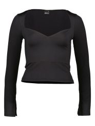 Gina Tricot Koszulka w kolorze czarnym rozmiar: M. Czarne bluzki damskie Gina Tricot, m, bez wzorów, bez kołnierzyka, bez ramiączek. Za 37.30 zł.