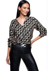 Heine Bluzka w kolorze czarnym rozmiar: 38. Czarne bluzki damskie Heine, bez wzorów, z wiskozy, bez kołnierzyka, bez ramiączek. Za 117.73 zł.