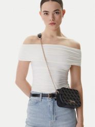 Guess Torebka J5BZ30 WFV20 Czarny. Czarne listonoszki damskie Guess, z aplikacjami, z materiału, bez dodatków. Za 294.99 zł.