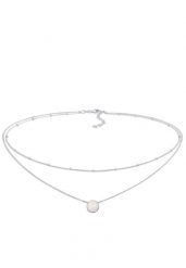 Elli Damski choker kulkowy Trend z syntetycznym opalem wykonany ze srebra próby 925 Sterling Silver Naszyjniki 1 ct. Szare naszyjniki damskie Elli, z opalem, pozłacane. Za 283.89 zł.