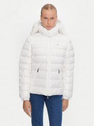 Tommy Jeans Kurtka puchowa DW0DW19926 Biały Regular Fit. Białe kurtki damskie Tommy Jeans, l, bez wzorów, z jeansu, bez kaptura. Za 619.99 zł.