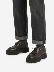 G-Star Raw Półbuty EO-ELIF-9010-25 Brązowy ciemny. Brązowe półbuty damskie G-Star Raw, bez wzorów, ze skóry, bez obcasa, na płaskiej podeszwie, bez zapięcia. Za 399.99 zł.