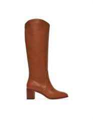 LAUREN RALPH LAUREN Kozaki Charly Bo Tal 802974388001 Brązowy. Brązowe kozaki damskie Lauren Ralph Lauren, ze skóry, bez obcasa, na słupku, bez zapięcia. Za 1,329.00 zł.