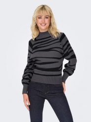 ONLY Sweter "Frida" w kolorze antracytowo-czarnym rozmiar: XL. Czarne swetry klasyczne damskie Only, s, z wiskozy, bez kołnierzyka. Za 96.60 zł.