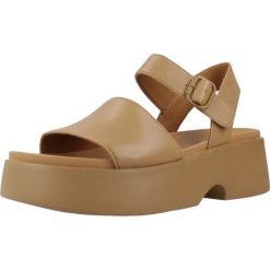 Sandały Camper Model K201659 Kolor Brązowy. Brązowe sandały damskie Camper, bez wzorów, ze skóry, bez obcasa, bez zapięcia. W wyprzedaży za 489.95 zł.