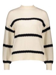 ONLY Sweter w kolorze kremowo-czarnym rozmiar: S. Brązowe swetry klasyczne damskie Only, s, bez kołnierzyka. Za 70.08 zł.
