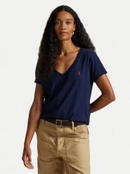 Polo Ralph Lauren T-Shirt 211B14611008 Granatowy Regular Fit. Niebieskie t-shirty damskie Polo Ralph Lauren, m, bez wzorów, bez kołnierzyka. Za 399.99 zł.