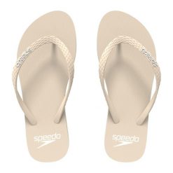 Klapki japonki antypoślizgowe damskie Speedo Flip Flop. Białe klapki damskie Speedo, bez wzorów, bez obcasa, bez zapięcia. Za 89.99 zł.