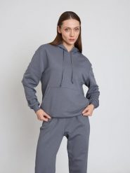 BGN Bluza w kolorze szarym rozmiar: 40. Szare bluzy damskie BGN, bez wzorów, z bawełny, z kapturem. Za 100.99 zł.