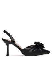 JENNY Szpilki WFA3607-1 Czarny. Czarne sandały damskie Jenny, bez wzorów, z materiału, bez obcasa, na szpilce, bez zapięcia. Za 139.99 zł.