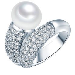 Valero Pearls Pierścionek Srebro wysokiej próby Srebrny Pierścionki 1 ct Damski. Szare pierścionki damskie Valero Pearls, z cyrkonią, srebrne. Za 389.99 zł.