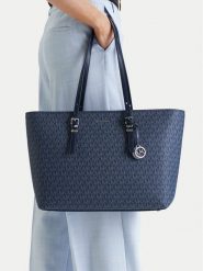 MICHAEL Michael Kors Torebka Quinn 30T5SQNT9V Granatowy. Niebieskie shopper bag MICHAEL Michael Kors, bez wzorów, ze skóry, bez dodatków. Za 1,128.99 zł.
