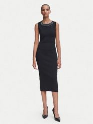 Rinascimento Sukienka koktajlowa CFM0012352003 Czarny Slim Fit. Czarne sukienki damskie Rinascimento, bez wzorów, z syntetyku, wizytowe, bez ramiączek. Za 784.99 zł.