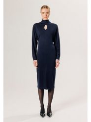 Rodier Wełniana sukienka w kolorze granatowym rozmiar: XL. Niebieskie sukienki damskie Rodier, bez wzorów, z tkaniny, klasyczne, bez ramiączek. Za 345.36 zł.