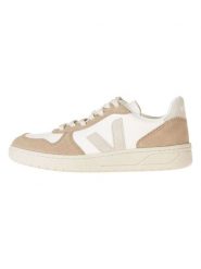 Veja Skórzane sneakersy "V 10" w kolorze biało-beżowym rozmiar: 42. Białe obuwie sportowe damskie Veja, ze skóry, bez zapięcia. Za 484.31 zł.