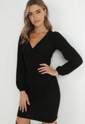 Czarna Sukienka Alcona. Czarne sukienki damskie Born2be, bez wzorów, z tkaniny, wizytowe, bez ramiączek. W wyprzedaży za 144.49 zł.