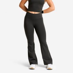 Legginsy sportowe damskie Domyos flare. Szare legginsy damskie DOMYOS, l, bez wzorów, z lycry. Za 129.99 zł.