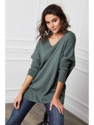 Joséfine Sweter "Beder" w kolorze khaki rozmiar: XL. Brązowe swetry klasyczne damskie Joséfine, xl, z kaszmiru, bez kołnierzyka. Za 153.71 zł.