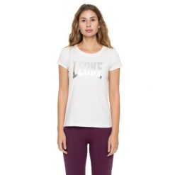 Koszulka Damen-Kurzarm z Leone 1947 Nigdy bez Aufdruck. Białe bluzki damskie LEONE 1947 APPAREL, bez wzorów, z bawełny, sportowe, bez kołnierzyka, bez ramiączek. W wyprzedaży za 69.02 zł.