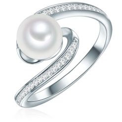 Valero Pearls Ring Sterling Silber Süßwasser Zuchtperle weiß Zirkonia weiß Pierścionki 1 ct Damski. Białe pierścionki damskie Valero Pearls, z cyrkonią, srebrne. Za 319.99 zł.