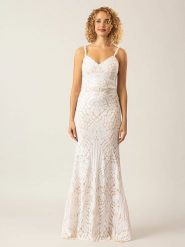 APART Sukienka w kolorze biało-beżowym rozmiar: 40. Białe sukienki damskie Apart, bez wzorów, bez ramiączek. Za 304.99 zł.