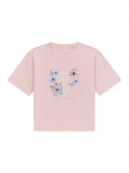 Guess T-Shirt J6RI32 K6YW4 Różowy Regular Fit. Czerwone koszulki i t-shirty dziewczęce Guess, z aplikacjami, z bawełny, bez kołnierzyka, bez ramiączek. Za 89.99 zł.