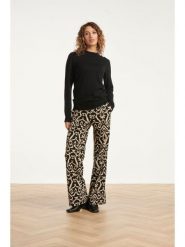 Smashed Lemon Spodnie w kolorze czarno-beżowym rozmiar: M. Brązowe spodnie materiałowe damskie Smashed Lemon, bez wzorów, z materiału. Za 204.96 zł.