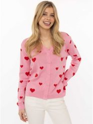 Zwillingsherz Kardigan w kolorze jasnoróżowym rozmiar: L/XL. Różowe kardigany damskie Zwillingsherz, l, bez wzorów, z bawełny. Za 165.99 zł.