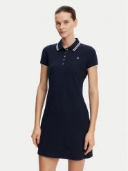 Tommy Hilfiger Sukienka codzienna WW0WW45532 Granatowy Regular Fit. Niebieskie sukienki damskie Tommy Hilfiger, bez wzorów, z bawełny, bez ramiączek. Za 319.99 zł.