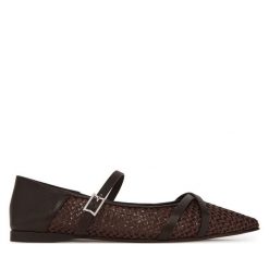 Półbuty Max Mara. Brązowe półbuty damskie Max Mara, bez wzorów, bez obcasa, na płaskiej podeszwie, bez zapięcia. Za 1,369.00 zł.