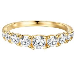 Trilani Pierscionek aus Sterling Silber in Gelbgold mit Zirkonia Pierścionki 1 ct Damski. Białe pierścionki damskie Trilani, z cyrkonią, pozłacane. Za 239.99 zł.