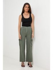 Lin Passion Lniane spodnie w kolorze khaki rozmiar: 34/36. Brązowe spodnie materiałowe damskie Lin Passion, bez wzorów, ze lnu. Za 135.49 zł.