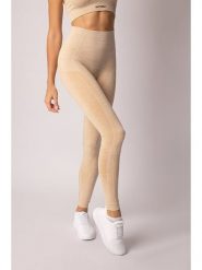 Spaio Legginsy sportowe "Melange" w kolorze beżowym rozmiar: XL. Brązowe legginsy damskie Spaio, xl, bez wzorów, z materiału. Za 134.85 zł.