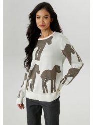 Aniston Sweter w kolorze kremowym rozmiar: 46. Brązowe swetry klasyczne damskie Aniston, bez kołnierzyka. Za 65.99 zł.