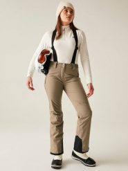 Dare 2b Spodnie narciarskie "Diminish" w kolorze beżowym rozmiar: 44. Brązowe spodnie dresowe damskie Dare 2b, m, bez wzorów. Za 297.97 zł.