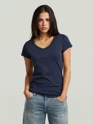 G-Star Koszulka w kolorze granatowym rozmiar: XS. Niebieskie bluzki damskie G-Star, xs, bez wzorów, z bawełny, retro, bez kołnierzyka, bez ramiączek. Za 79.77 zł.