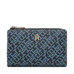 Portfel Tommy Hilfiger. Niebieskie portfele damskie Tommy Hilfiger, bez wzorów. Za 329.99 zł.