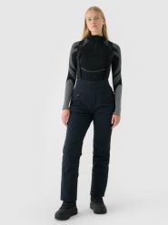 4F Spodnie narciarskie membrana Dermizax 20000 damskie - czarne S. Czarne spodnie sportowe damskie 4F, na zimę, m, bez wzorów, z materiału, z standardowym stanem, narciarskie, Dermizax. W wyprzedaży za 899.99 zł.