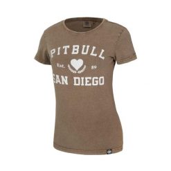 Koszulka damska Pitbull Denim Washed Love PB. Białe bluzki damskie PITBULL, xs, bez wzorów, z denimu, casualowe, bez kołnierzyka, bez ramiączek. Za 54.99 zł.
