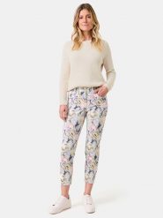 EDITION Dżinsy - Skinny fit - w kolorze kremowym ze wzorem rozmiar: 44. Brązowe jeansy damskie EDITION. Za 206.42 zł.