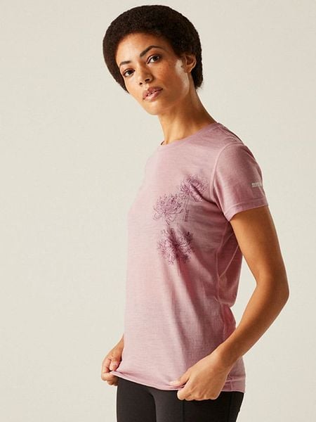 Regatta Koszulka funkcyjna "Escade" w kolorze jasnoróżowym rozmiar: 36. Różowe koszulki damskie Regatta, bez wzorów, z materiału, bez kołnierzyka, bez ramiączek. Za 96.14 zł.