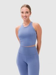 Les Lunes Top sportowy "Luna Active" w kolorze błękitnym rozmiar: XXS. Niebieskie koszulki sportowe damskie Les Lunes, xxs, bez wzorów, bez ramiączek, outdoorowe. Za 113.99 zł.