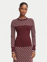Guess Sweter W5BR24 Z3JD2 Bordowy Slim Fit. Czerwone swetry klasyczne damskie Guess, xl, z syntetyku, bez kołnierzyka. Za 434.99 zł.