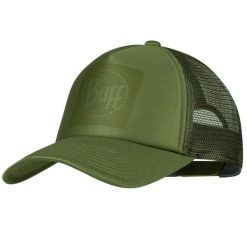 Czapka z daszkiem dla dorosłych Buff Trucker Cap. Zielone czapki z daszkiem damskie Buff, bez wzorów, z materiału. Za 131.00 zł.
