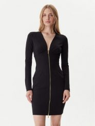 Just Cavalli Sukienka dzianinowa 79PAO937 J0092 Czarny Slim Fit. Czarne sukienki damskie Just Cavalli, bez wzorów, z dzianiny, bez ramiączek. Za 949.99 zł.