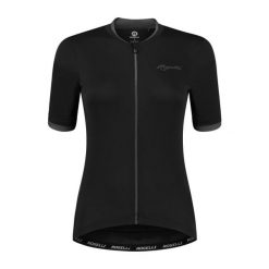 Koszulka rowerowa damska Rogelli ESSENTIAL z krótkim rękawem. Czarne koszulki damskie Rogelli, l, bez wzorów, bez kołnierzyka, bez ramiączek. Za 223.00 zł.