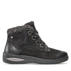 Trzewiki Go Soft. Czarne botki damskie GO SOFT, bez obcasa, na płaskiej podeszwie, bez zapięcia. Za 124.99 zł.