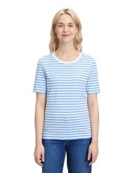 BETTY & CO Koszulka w kolorze błękitno-białym rozmiar: XXL. Niebieskie bluzki damskie Betty & Co, xxl, bez wzorów, bez kołnierzyka, bez ramiączek. Za 72.95 zł.