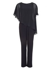 SWING Kombinezon w kolorze czarnym rozmiar: 50. Czarne kombinezony damskie Swing, z aplikacjami, bez kołnierzyka, bez ramiączek. Za 355.45 zł.
